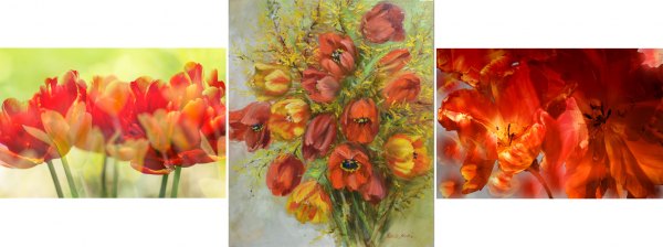Triptychon - Fotografie und Acryl auf Leinwand